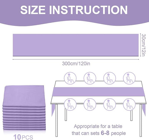 10 Pack 10ft Light Purple Chiffon Table Runners Wedding Table Runner Sheer - Image 2