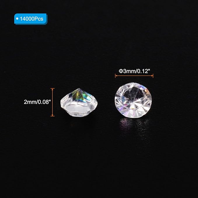 PATIKIL 14000Pcs Wedding Table Scatter Confetti Crystals 3mm Acrylic Diamonds - Image 2