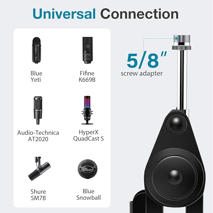 InnoGear Microphone Boom Arm, Mic Stand Desk - Image 7