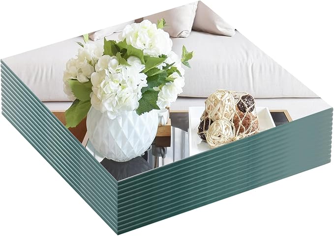 VASUHOME 10" Square Mirrors Candle Plate by VASUHOME