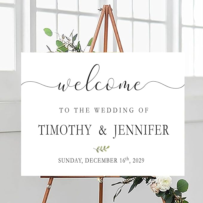 Custom Wedding Welcome Sign, Rustic Wedding Signs, Wedding Decorative Signage - Image 3