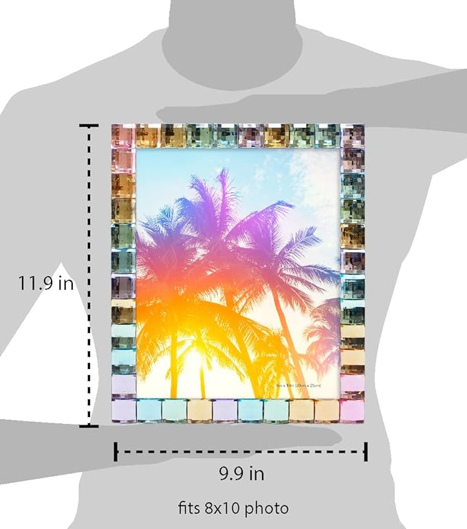 Isaac Jacobs Decorative Sparkling Jewel Picture Frame, Photo Display & Home - Image 3