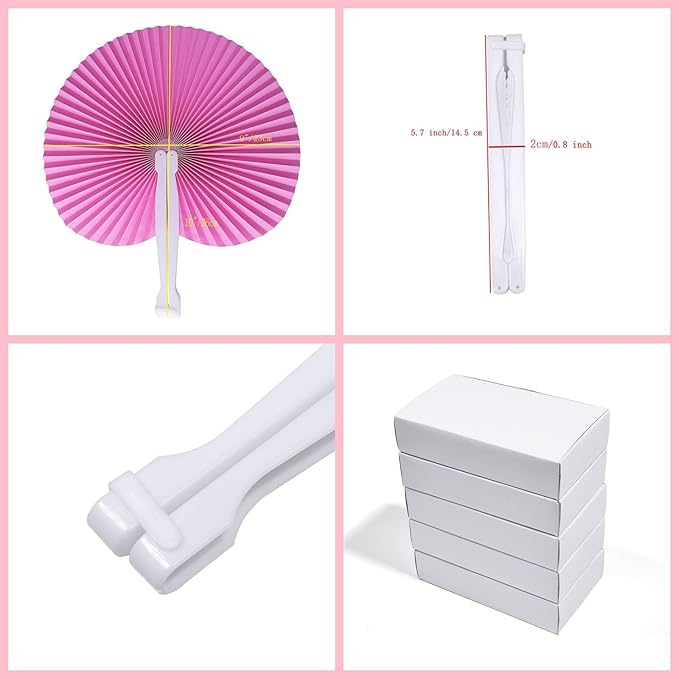 12 Packs Decorative Paper Folding Hand Fans Handheld - Image 2