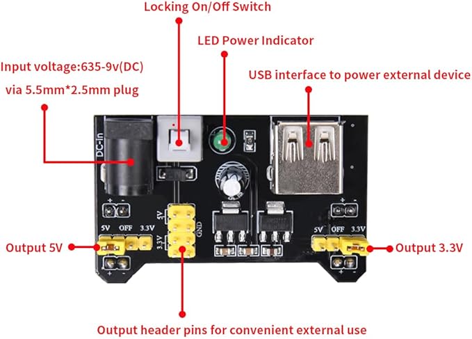 REXQualis Electronics Component Fun Kit w/Power Supply Module, Jumper Wire - Image 4
