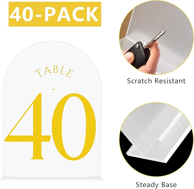 JOYIT Frosted Arch Wedding Table Numbers 1-40 - Image 3
