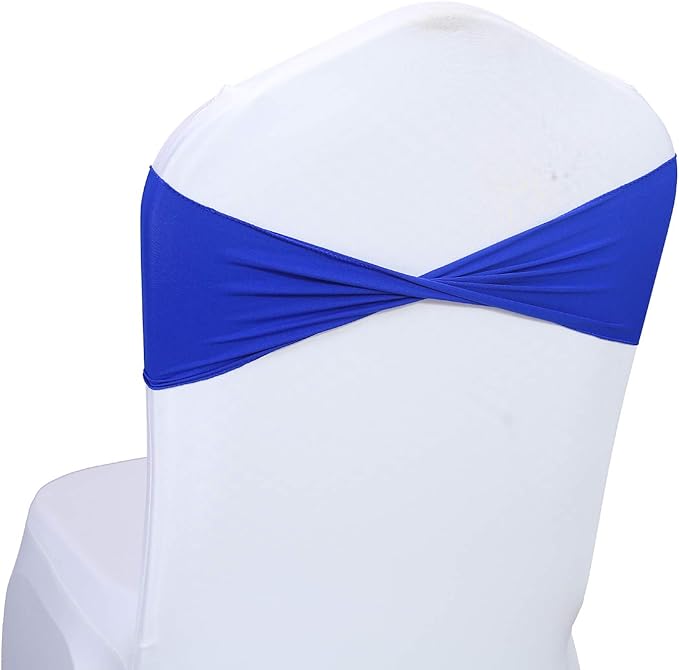 VDS Pack of 250 PCS | Royal Blue | Spandex Chair Sashes Bows Without Buckle | - Image 2