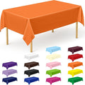 QZYL 12 PCS Orange Rectangle Table Cover, Disposable Plastic Table Cloth by QZYL