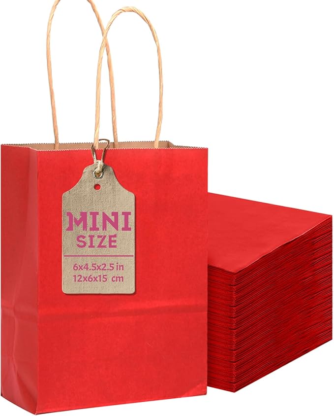 qiqee 24 Pcs Wine Mini Paper Gift Bags by Qiqee