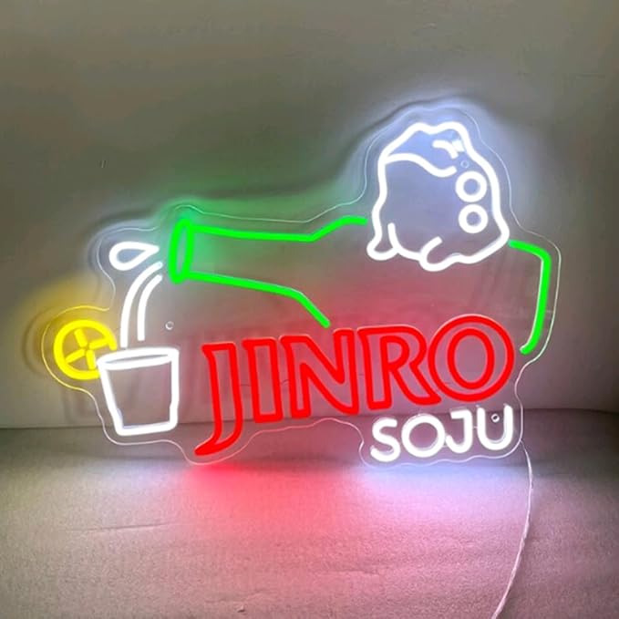 Jinro Soju Neon Light| Soju Neon Sign| Korean Wall Decor| Home Bar Neon Sign - Image 4
