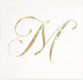 Gift Boutique 100 Gold Monogram Cocktail Napkins Letter M Disposable Paper Pack by GiftBoutique