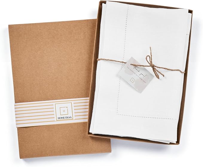 100% Pure Linen White Napkins 20 x 20 Inch - Image 3