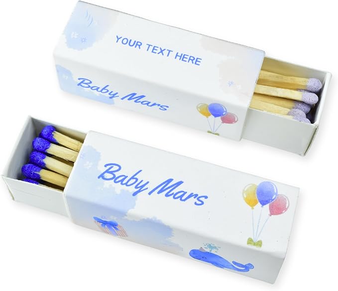 Customizable Baby Shower Matchboxes – Set of 10 – Cute Baby Design – Colorful by ChandlerStudio