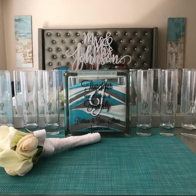 Glass Personalized Blended Family Sand Ceremony Set - Image 4