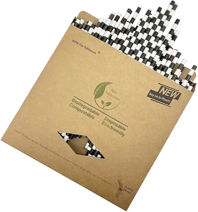 Biodegradable Black White Checkered Straws, Treat Stick and Cake Pop Sticks - Image 6