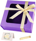 TIACABO Purple Gift Box with Window, 7.5"x7.5"x3.1" Bridesmaid Boxe by TIACABO
