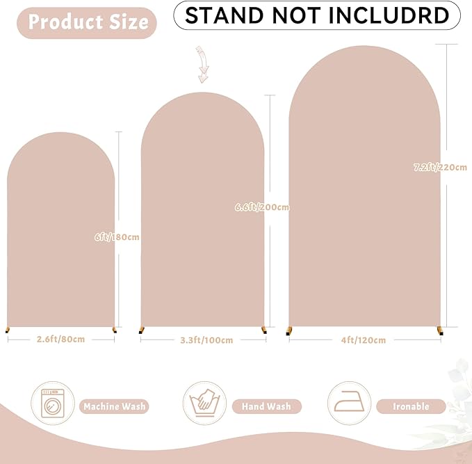 7.2FT Nude Arch Backdrop Cover - Image 3