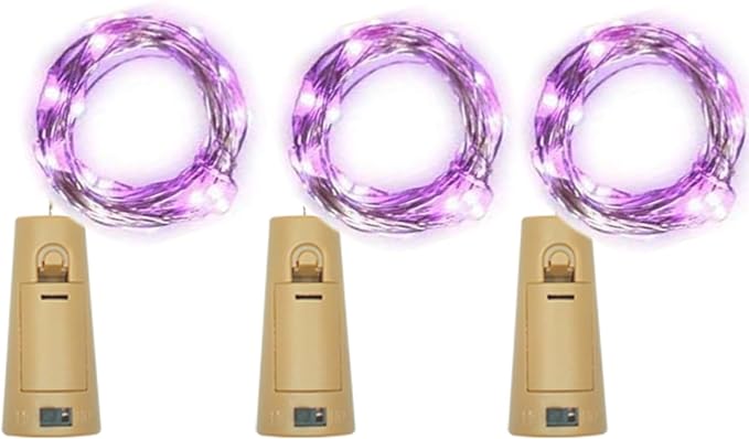 Wine Bottle Lights with Cork, Battery Operated 20 LED Cork Shape Silver Wire by LoveNite