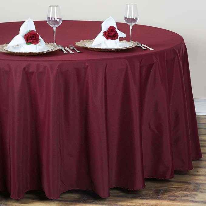 Efavormart Round Tablecloth, 132 Inch Stain & Wrinkle Resistant Washable Table by efavormart