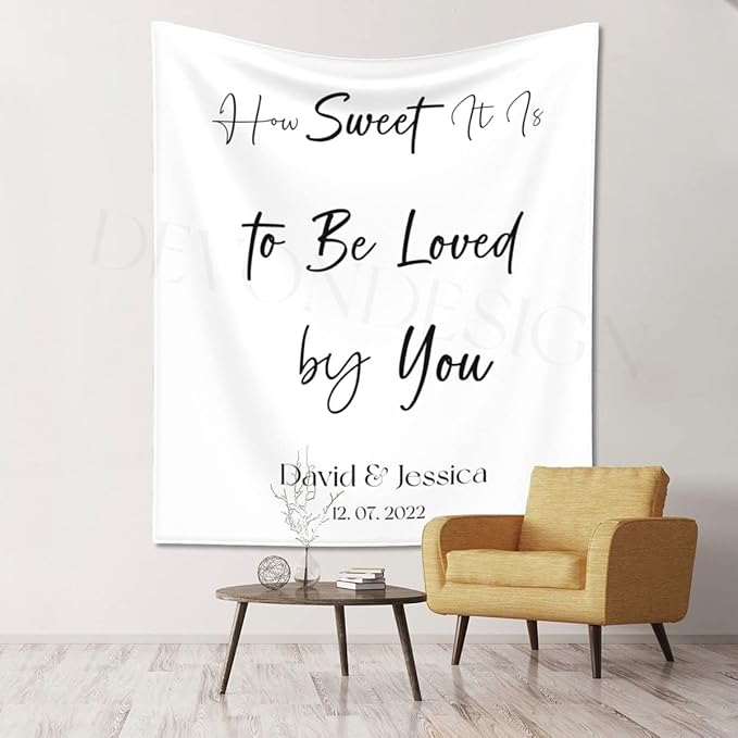 How Sweet It is to Be Loved by You Backdrop, Custom Tapestry - Image 5