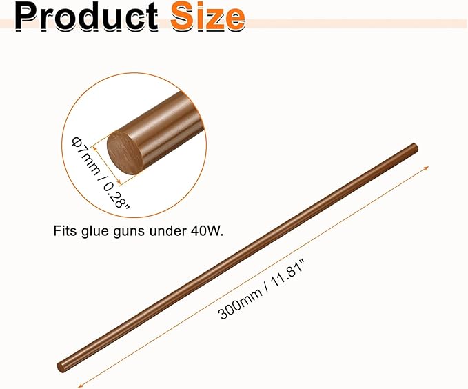 HARFINGTON 10pcs Hot Glue Sticks 0.28" Dia x 11.81" Long EVA Mini Hot Melt - Image 2