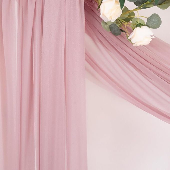 MLMC Dusty Rose Wedding Arch Draping Fabric 4 Panels 29" x 20 FT Extra Long - Image 7