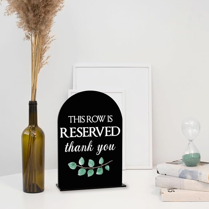Black This Row is Reserved Sign, Reserved Seating Signs - Image 3