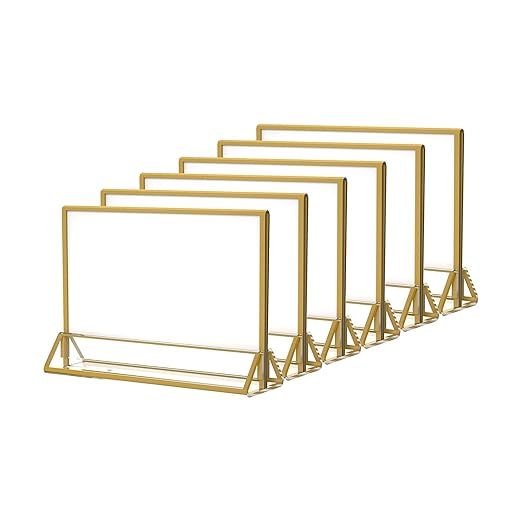NIUBEE 6Pack 6 x 4 Horizontal Clear Acrylic Sign Holder by NIUBEE