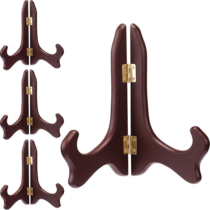 Tatuo 4 Packs Wooden Display Stand Decorative Plate Stands by Tatuo