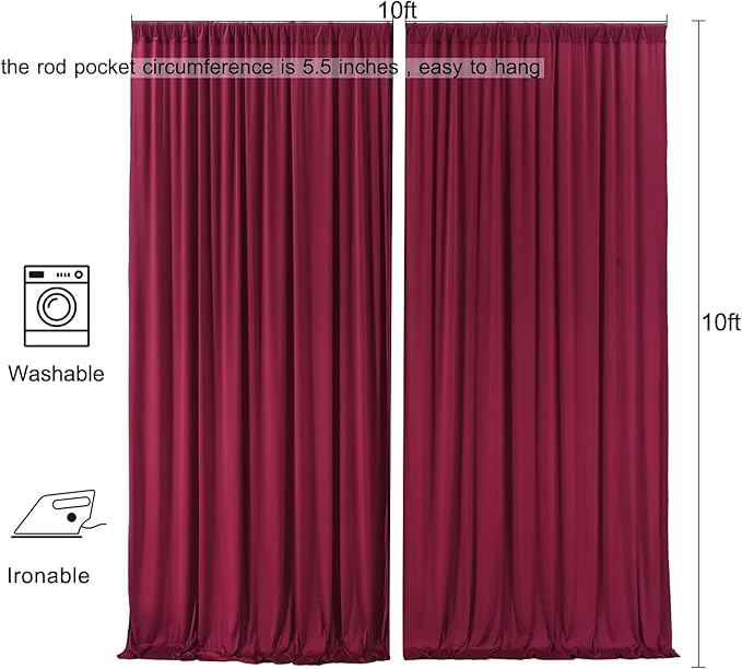 AK TRADING CO. 10 feet x 10 feet Polyester Backdrop Drapes Curtains Panels - Image 7