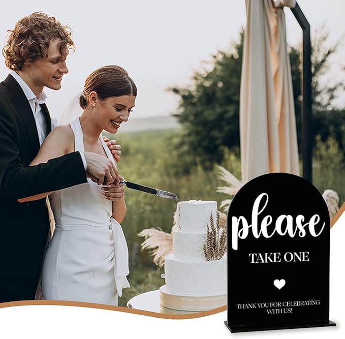 Black Please Take One Sign, Wedding Engagement Bridal Shower Baby Shower Decor - Image 5