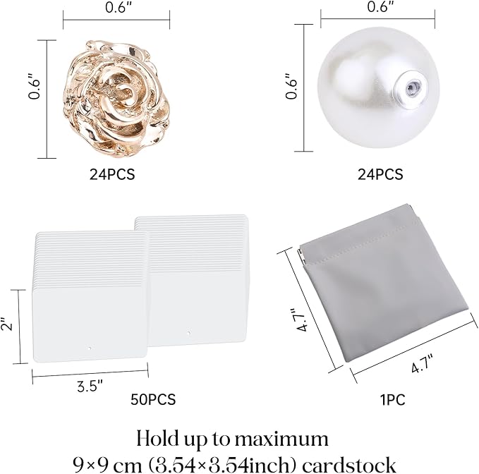 UNIQOOO 24Pcs Decorative Rose Floral Place Card Holders Bulk, Luxury Gold Metal - Image 3