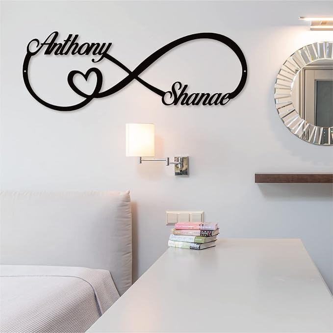 Personalized Infinity Symbol, Metal Love Sign, Custom Family Name Established - Image 5