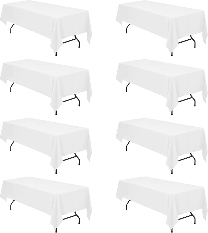 BRILLMAX 8 Pack White Tablecloths by BRILLMAX