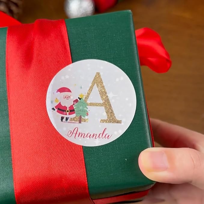 callie moment Personalized Christmas Stickers, Custom Name Waterproof Christmas - Image 3