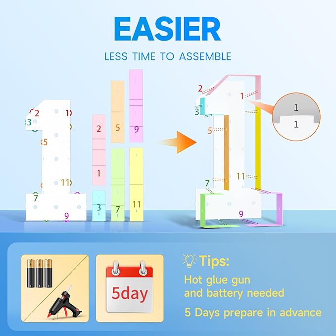 3FT Marquee Numbers 2 for 2nd, 20th Birthday Party Decorations, Large Light Up - Image 3