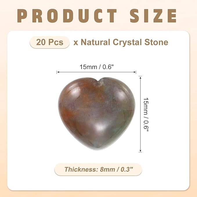 PATIKIL 20 Pcs Natural Heart Shaped Crystal Stone, 0.6 Inch Mini Polished Love - Image 2