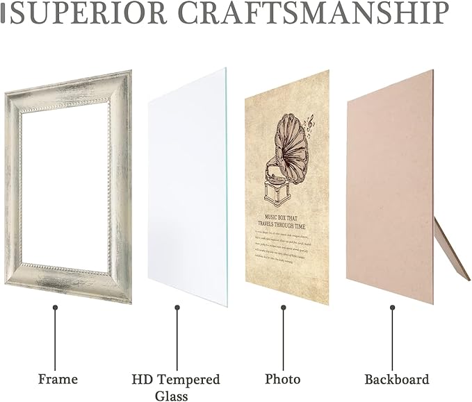 4x6 Picture Frames Set of 4- Rustic Retro Photo Frame - Image 2