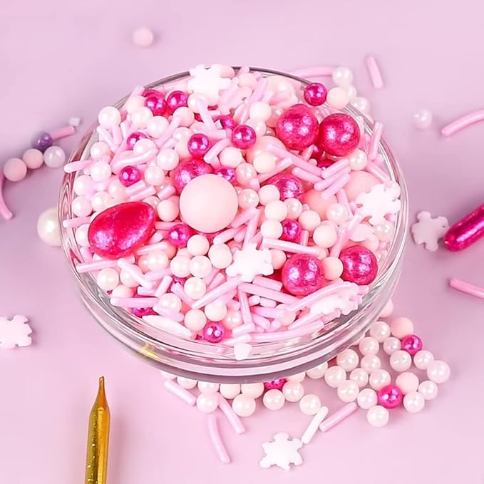 Pink Sprinkles for Cake Decorating 7oz - Image 5