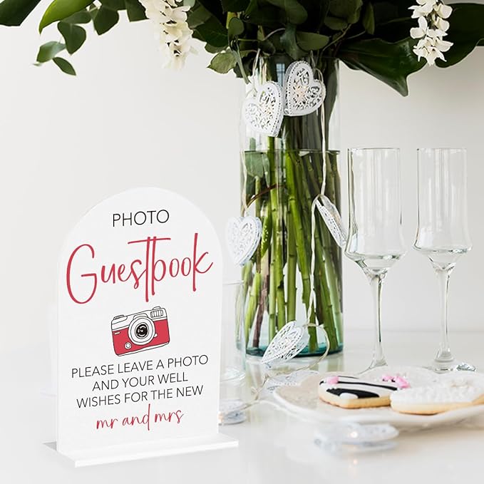 Wedding Photo Guest Book Sign Acrylic Arch Wedding Bridal Shower Baby Shower - Image 4