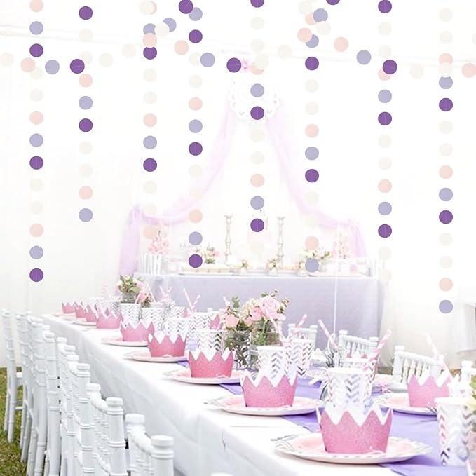 Purple-White Pink Birthday Party-Decorations Streamers - 52FT Girl Women - Image 6
