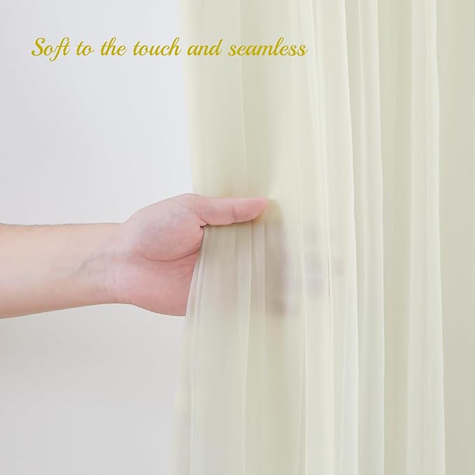 PARTISKY 20ft X 10ft Ivory Tulle Backdrop Curtain - Image 6