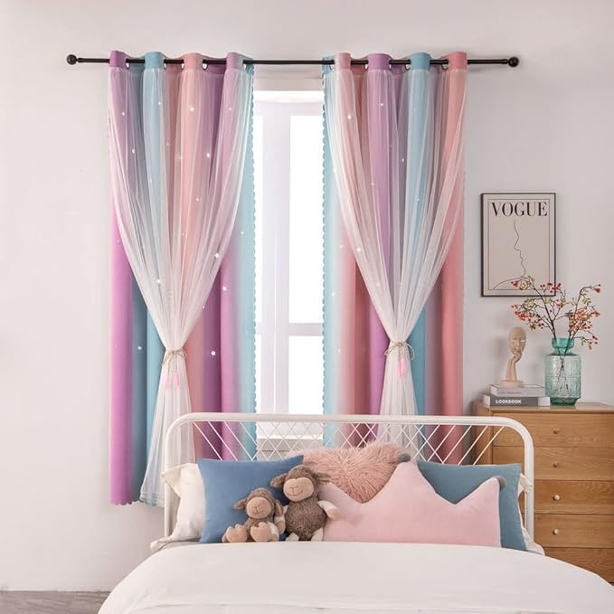 FANLI Ombre Rainbow Blackout Curtains - Image 4