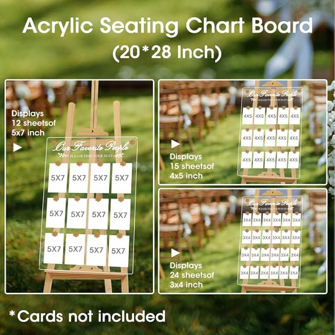 Wedding Seating Chart Board, 20x28 Inch Acrylic Seating Chart Board Hanging - Image 2