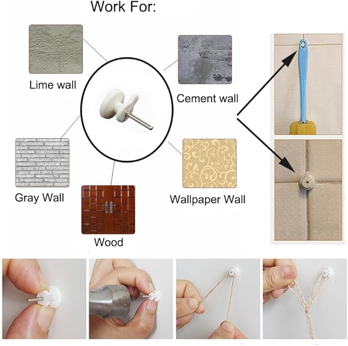 100pcs Mini Clear Hanging Photo Clips + 30m Twine - Image 8