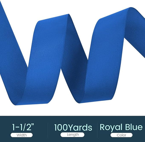 1-1/2" X 100 Yards Royal Blue Grosgrain Ribbon, Premium Grosgrain Ribbon - Image 2