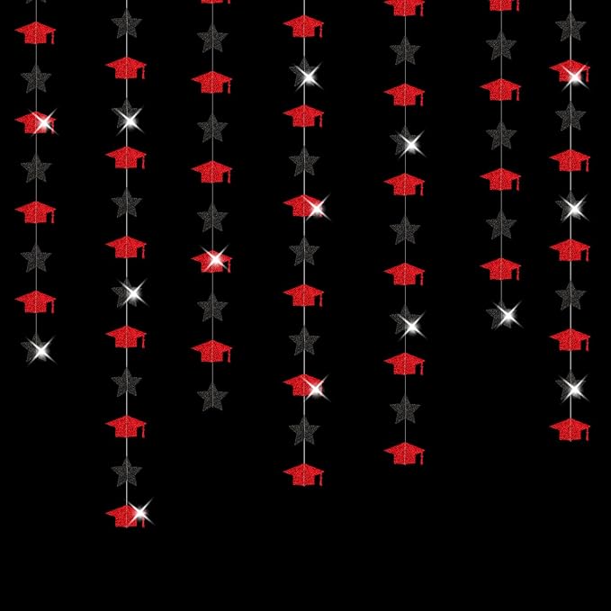 Red-Black Graduation-2025 Class Party-Decorations Garland - Image 5