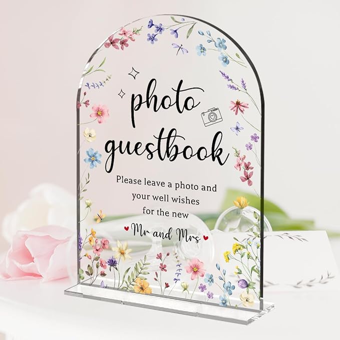 Wedding Sign Decor, Photo Guest Book Sign, Arch Acrylic Wedding Sign - Image 4