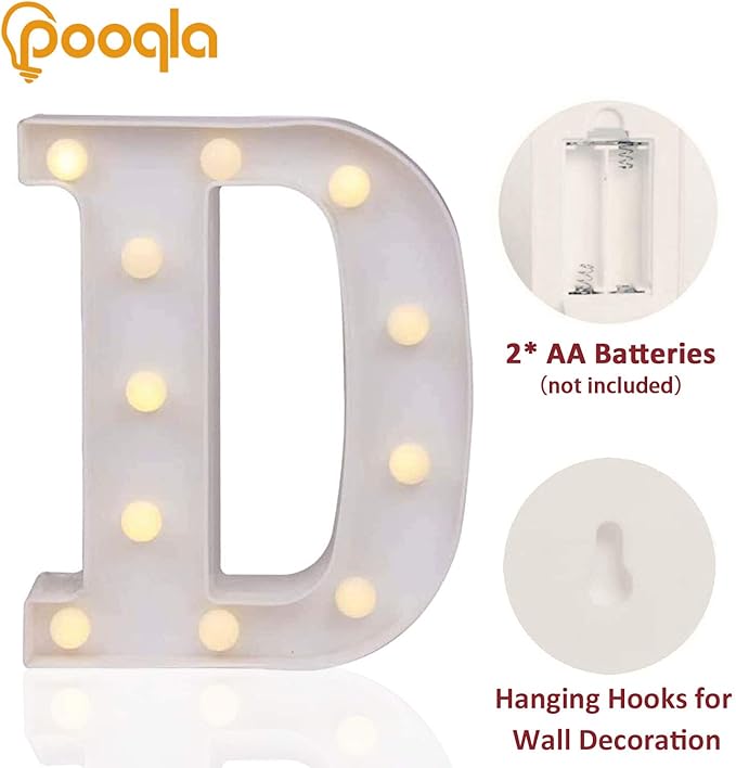 Pooqla LED Marquee Letter Lights Sign, Light Up Alphabet Letter - Image 2