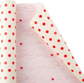 Flyhill Polka Dot Wrapping Paper, Reversible Pink Beige Elegant Heart & Bow by Flyhill