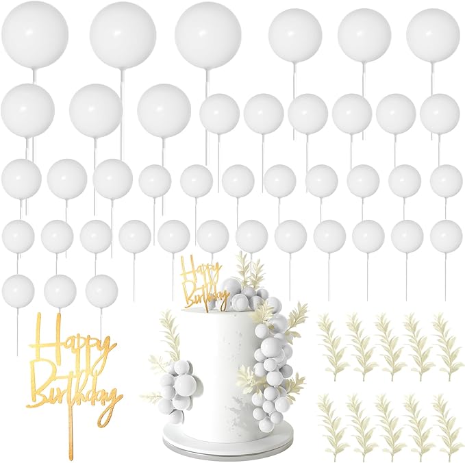 MIAHART Ball Cake Toppers Boho Grass Cake Topper Ball Cake Insert Decoration by MIAHART